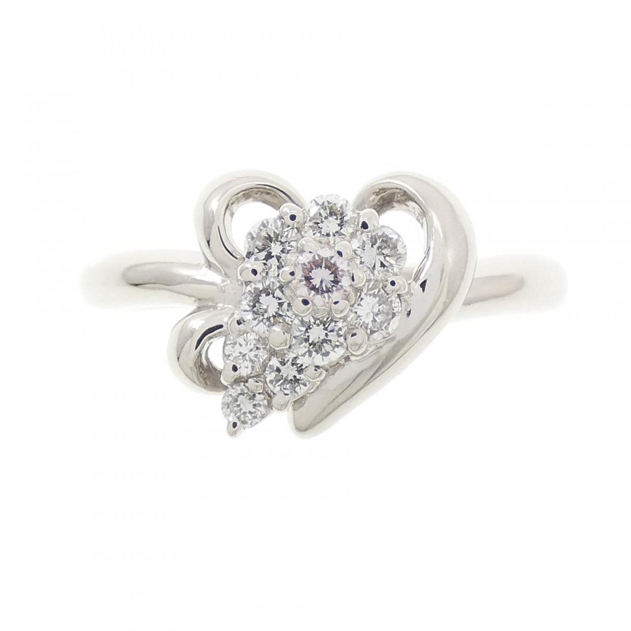PT900 ハート ピンクダイヤモンド リング 0.02CT