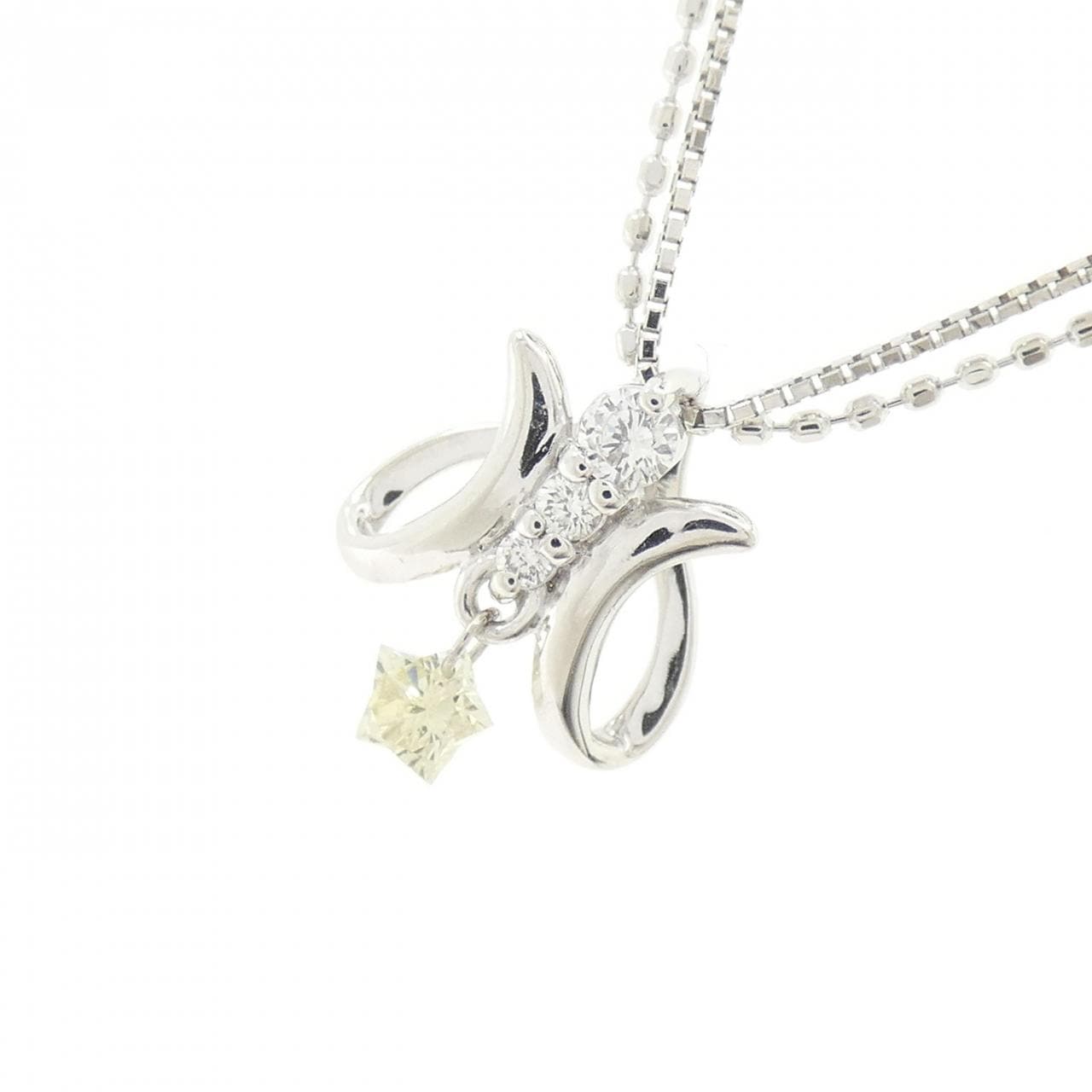 K18WG ダイヤモンド ネックレス 0.15CT