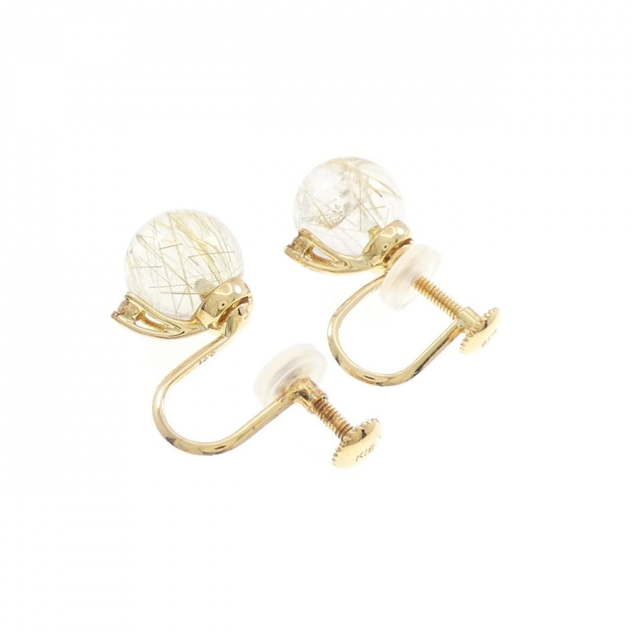 K18YG ルチルクオーツ イヤリング