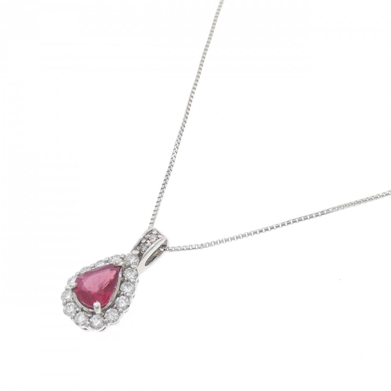 PT900/PT850 ルビー ネックレス 0.54CT