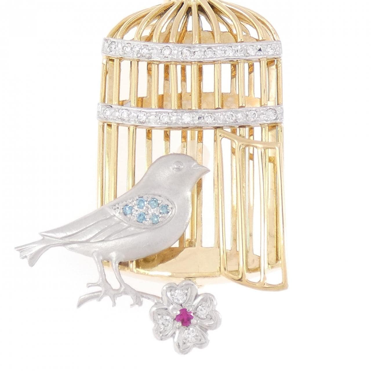 水野薫子 ルビー ブローチ 0.05CT