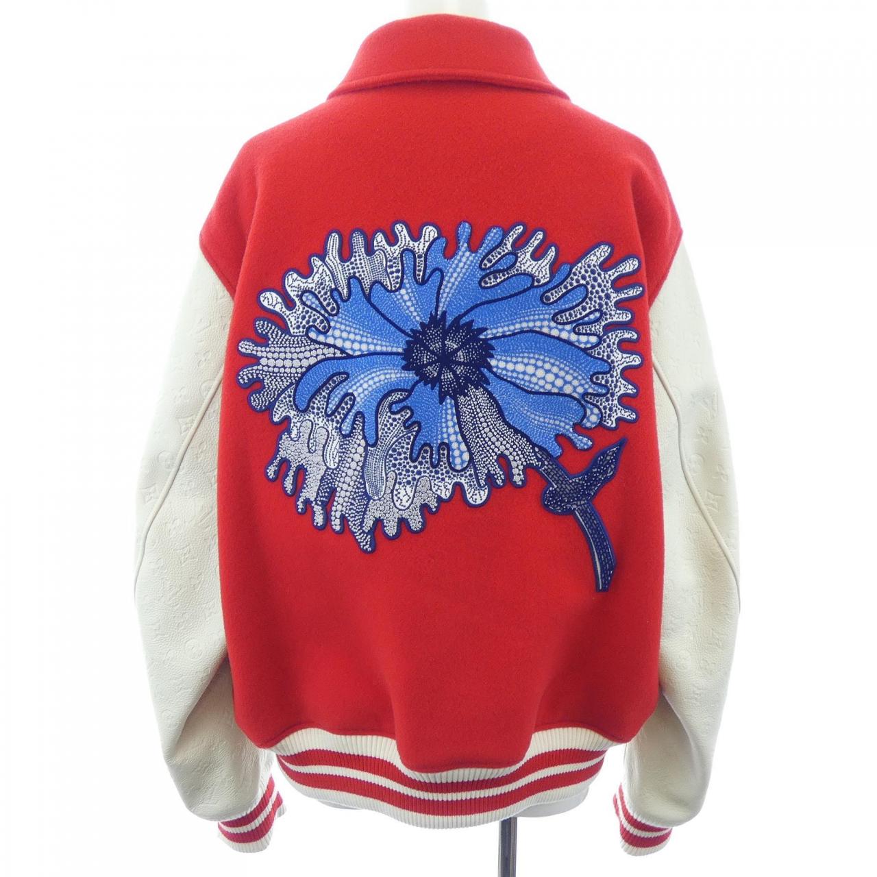 ルイヴィトン LOUIS VUITTON LV×YKサイケデリックフラワーエンブロイダードバーシティブルゾ HOL31EMJY 草間彌生 スタジャン