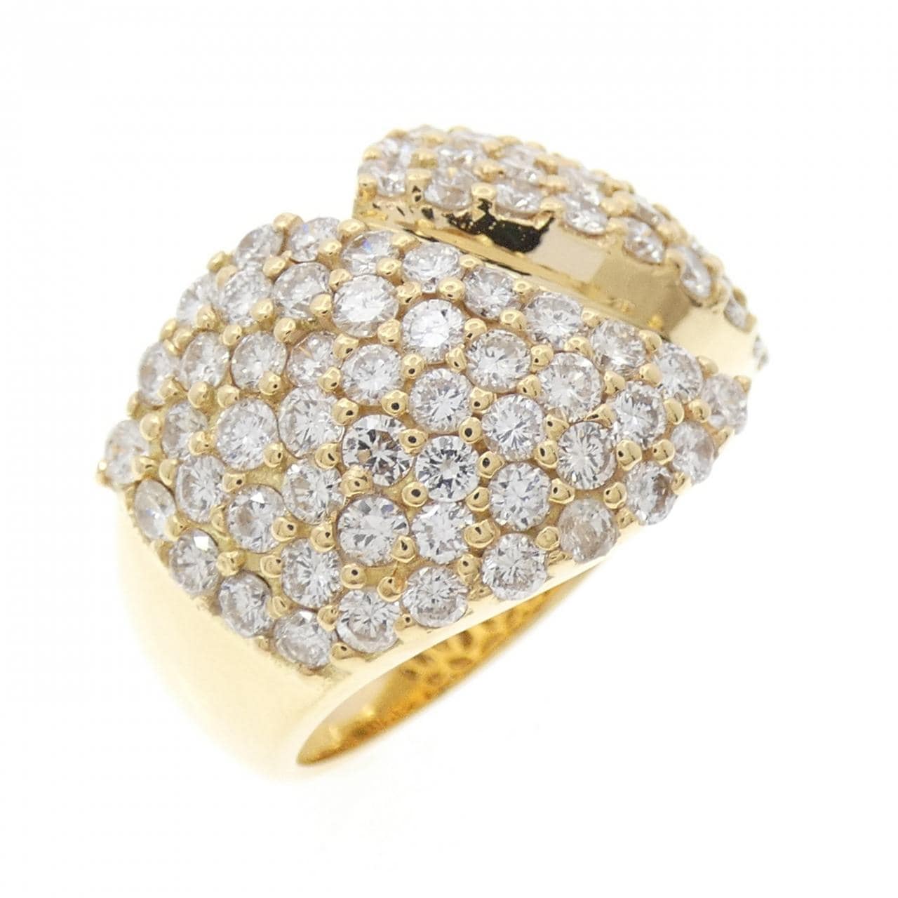 K18YG パヴェ ダイヤモンド リング 2.38CT
