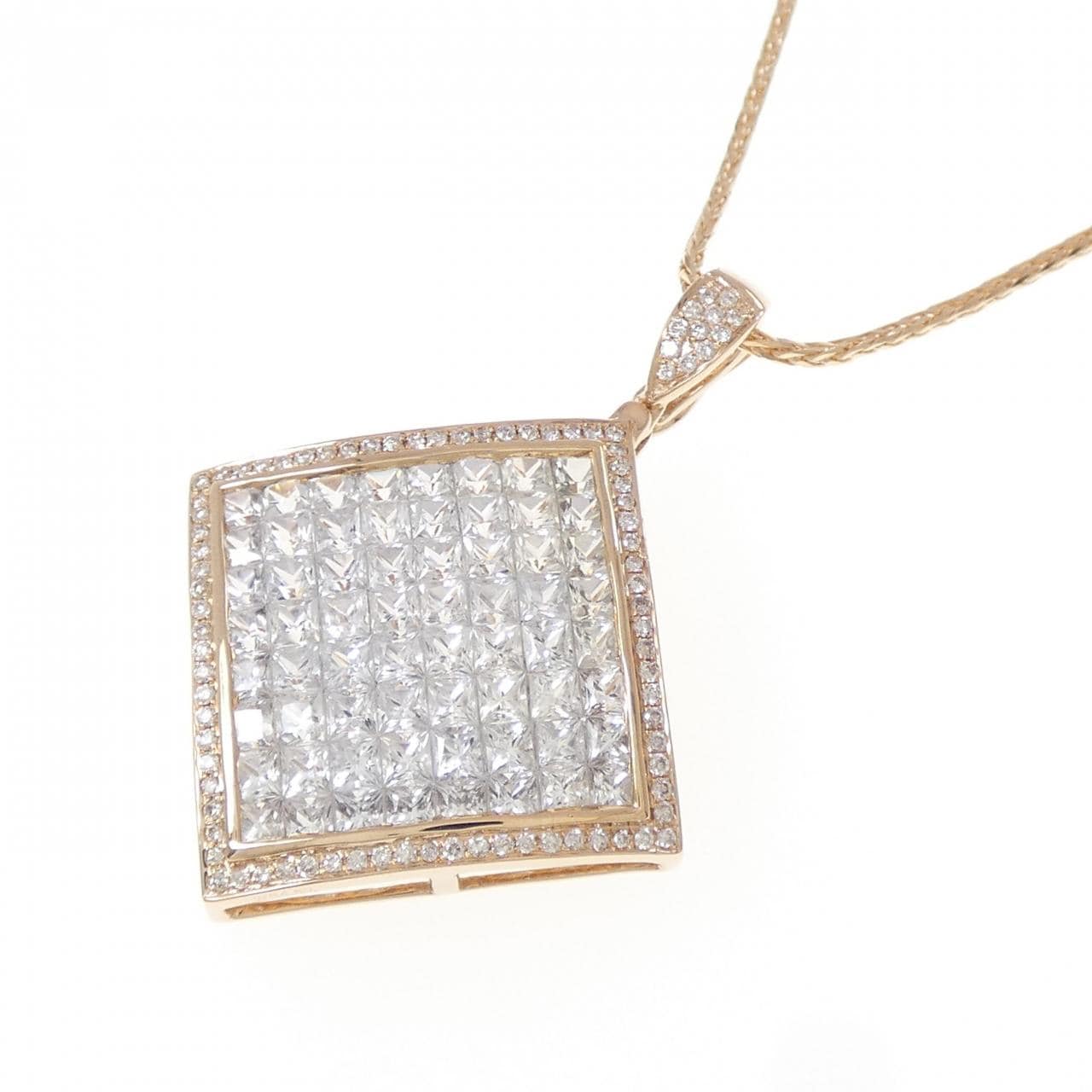 K18PG ホワイトサファイア ネックレス 4.80CT