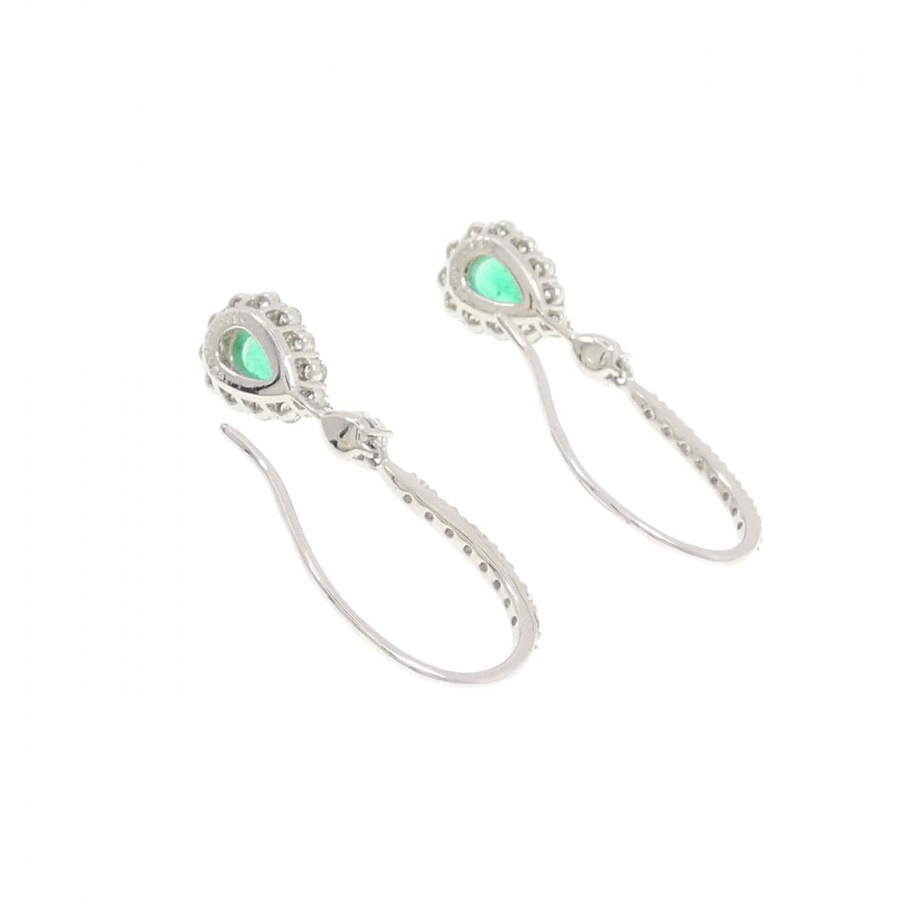 [新品] PT950 祖母綠耳環 0.37CT