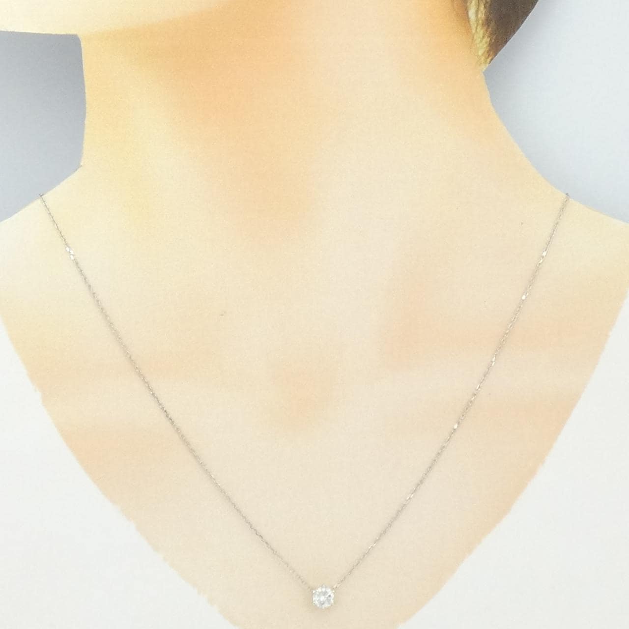 PT900/PT850 ソリティア ダイヤモンド ネックレス 0.557CT