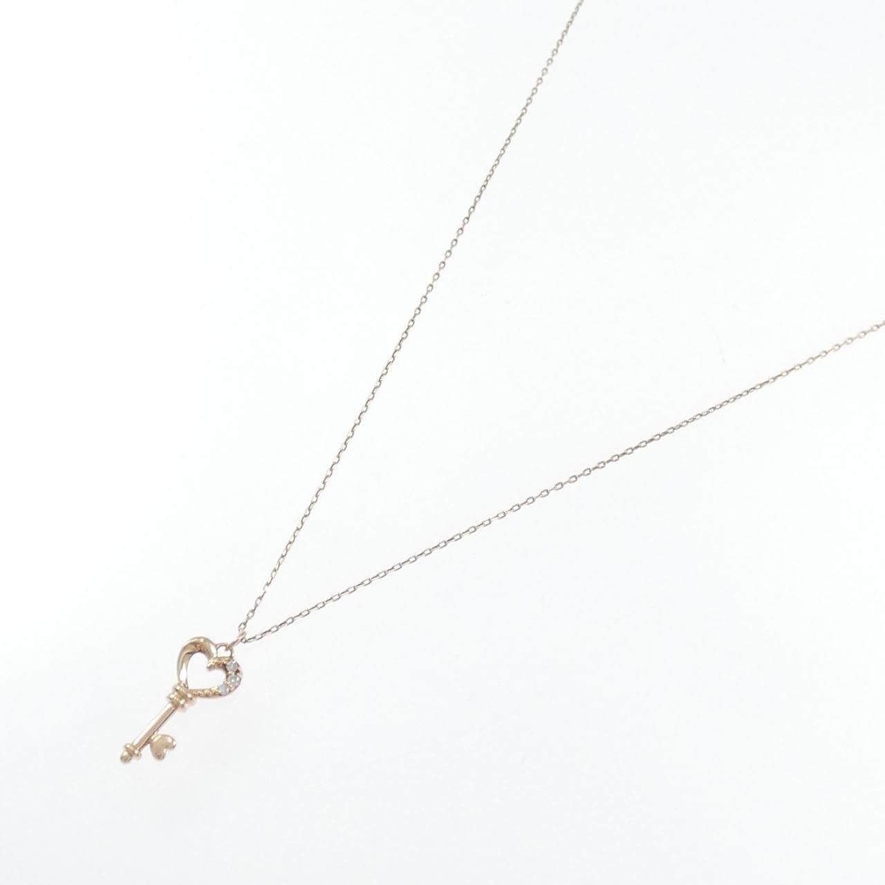K10PG キー×ハート ダイヤモンド ネックレス