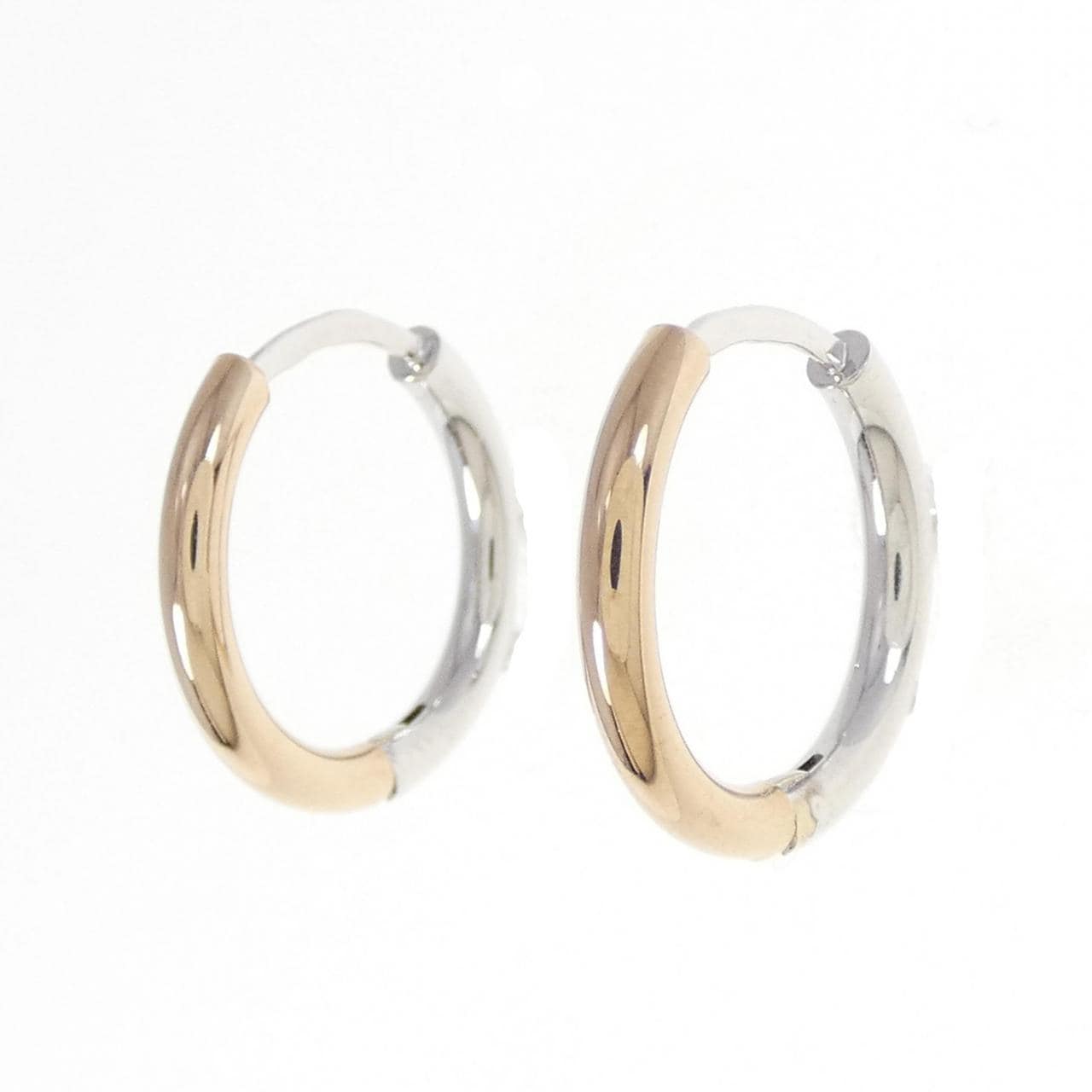 K18PG/K14WG hoop earrings