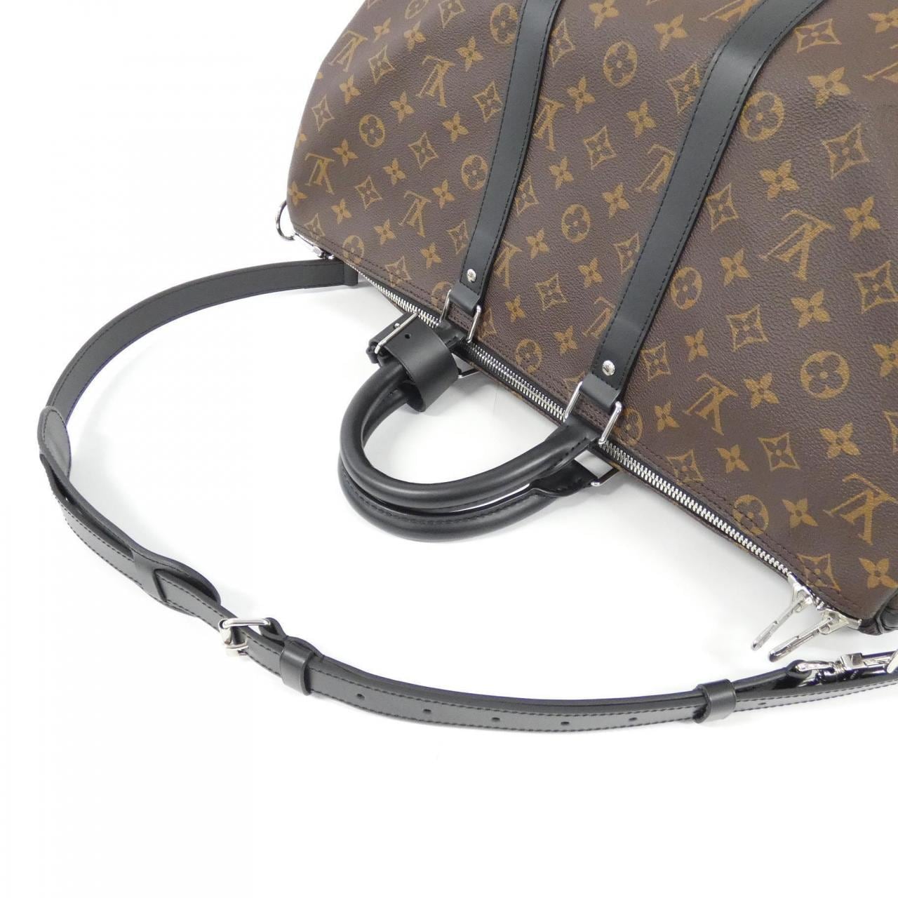 LOUIS VUITTON Monogram Macassar Keepall Bandouliere 45 公分 M56711 波士頓包