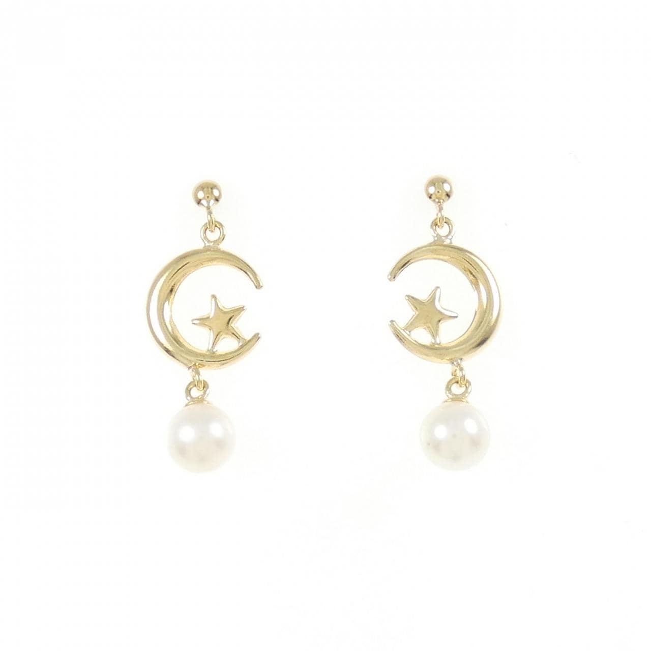 [BRAND NEW] K18YG Akoya pearl earrings 4.3mm