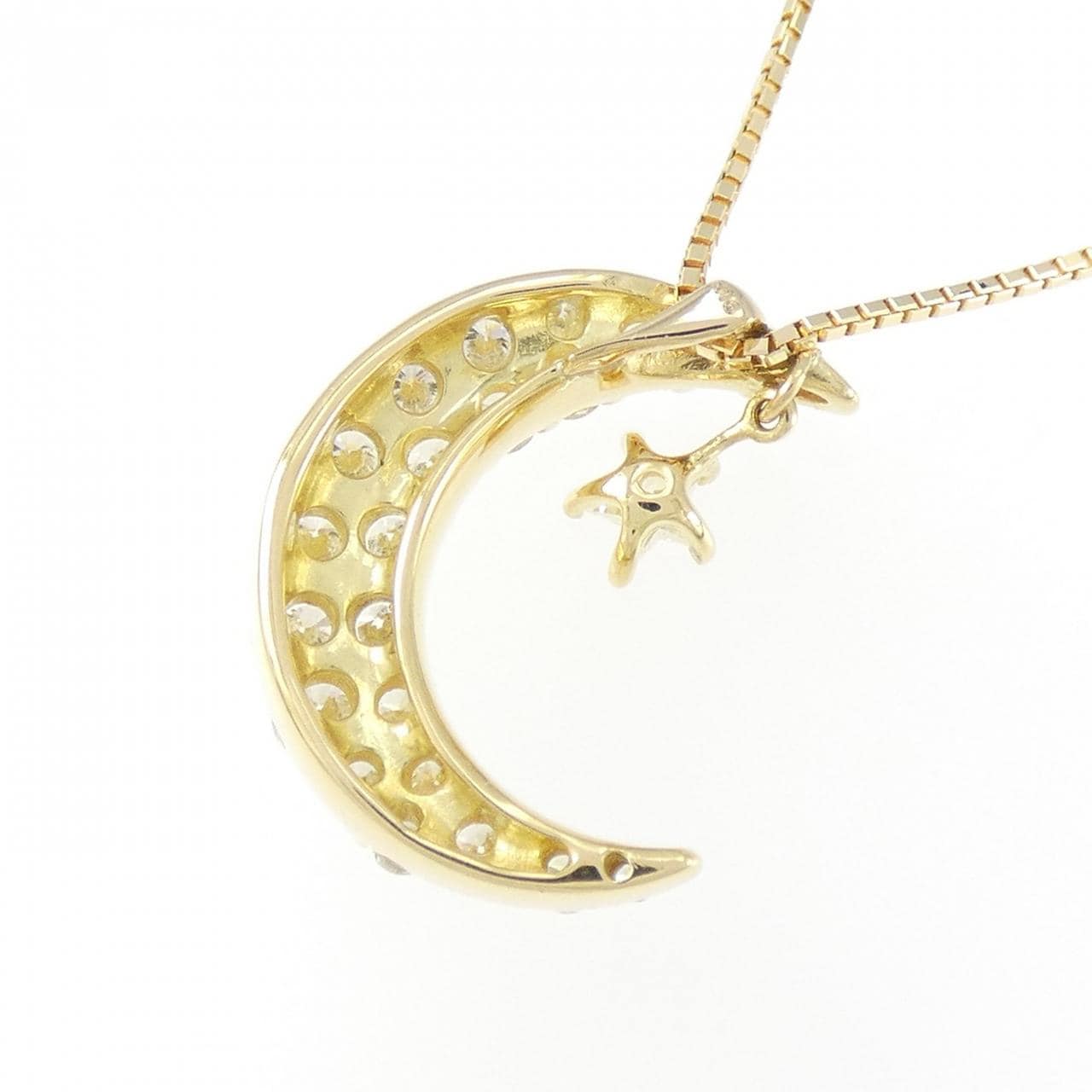 K18YG Moon x Star Diamond Necklace