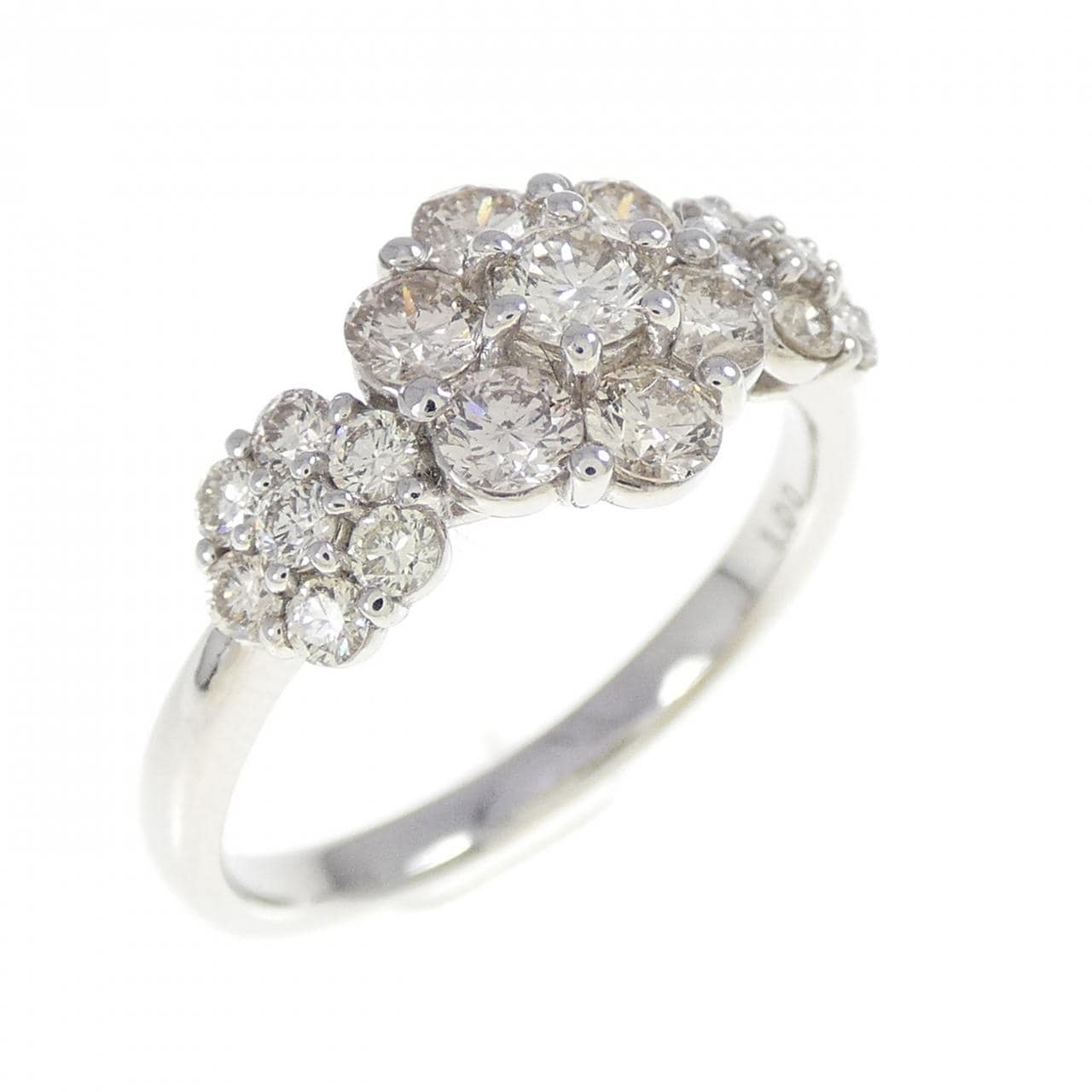 【新品】PT900 フラワー ダイヤモンド リング 1.00CT