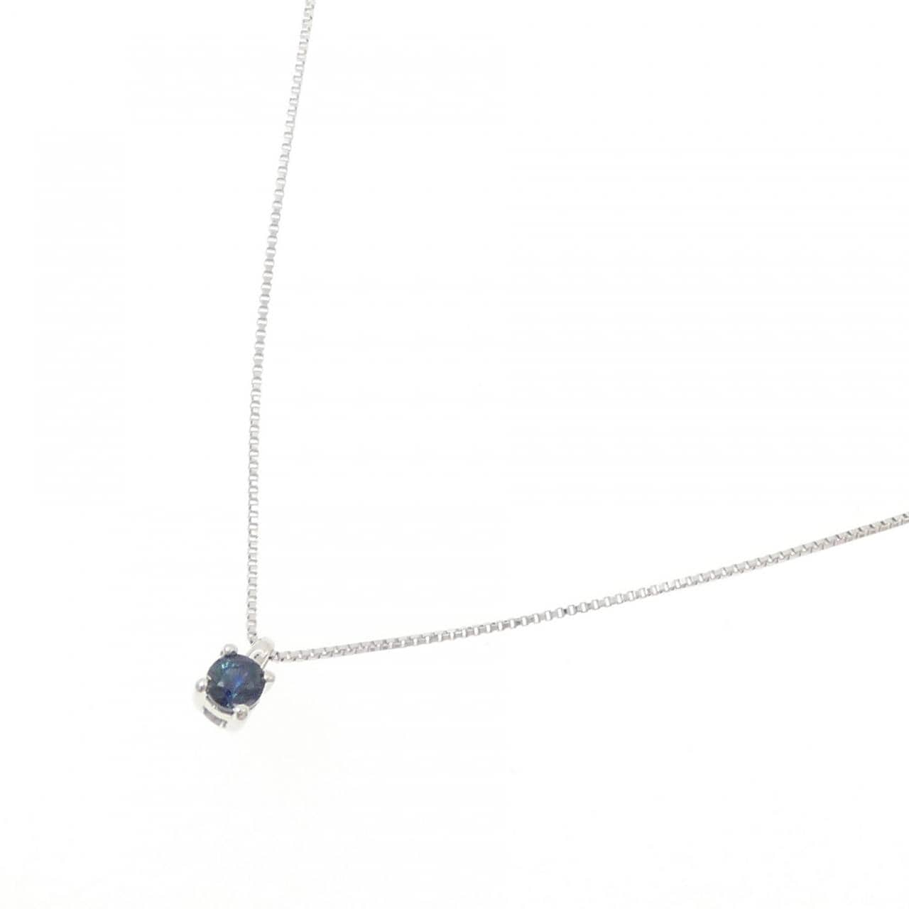 K18WG サファイヤ ネックレス 0.12CT