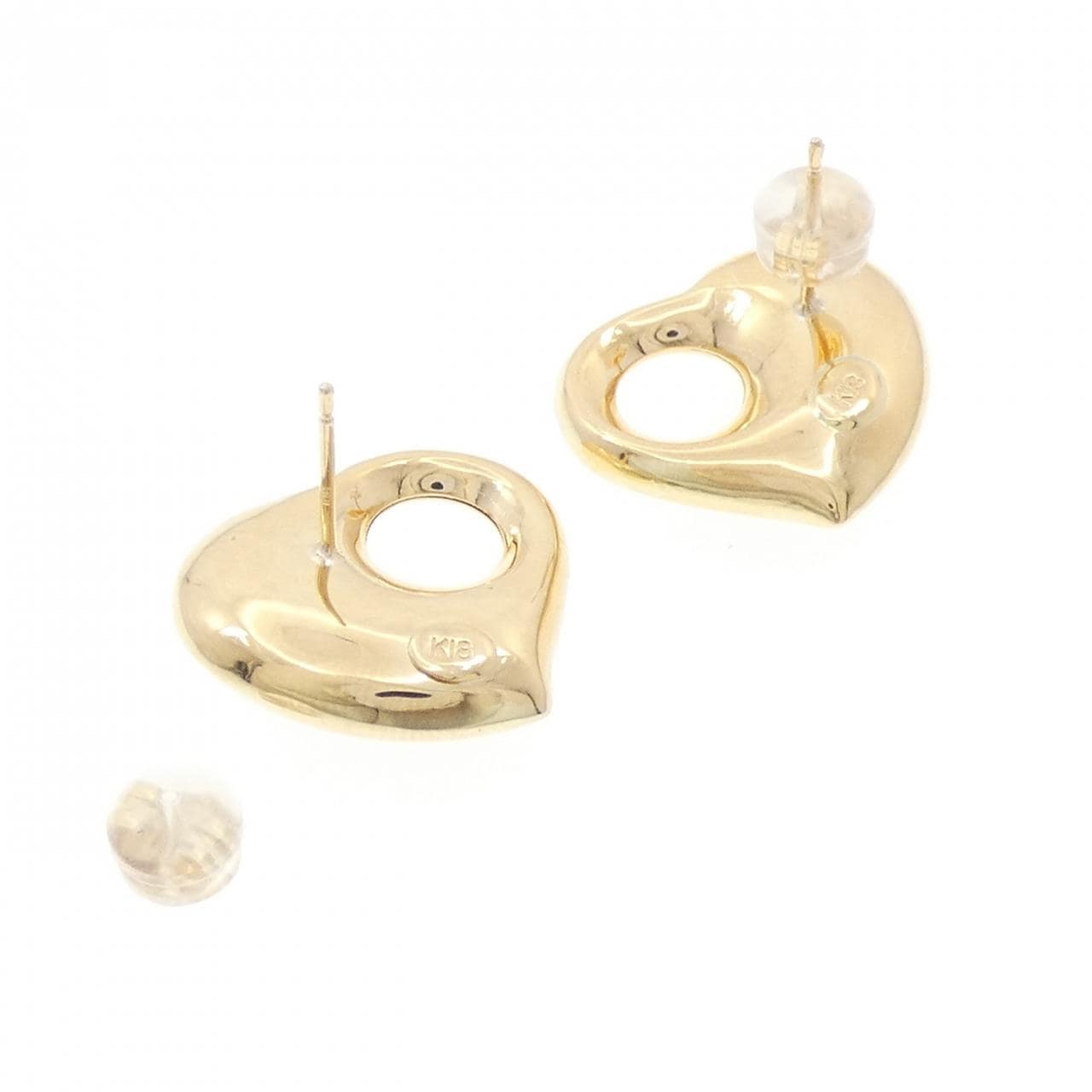 K18YG heart earrings