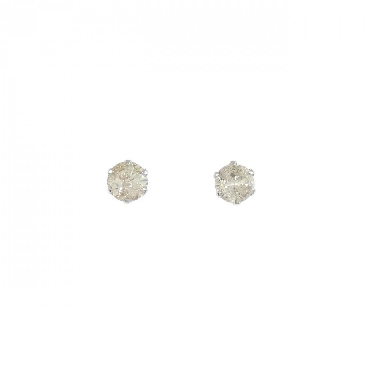 PT900 ソリティア ダイヤモンド ピアス 0.40CT