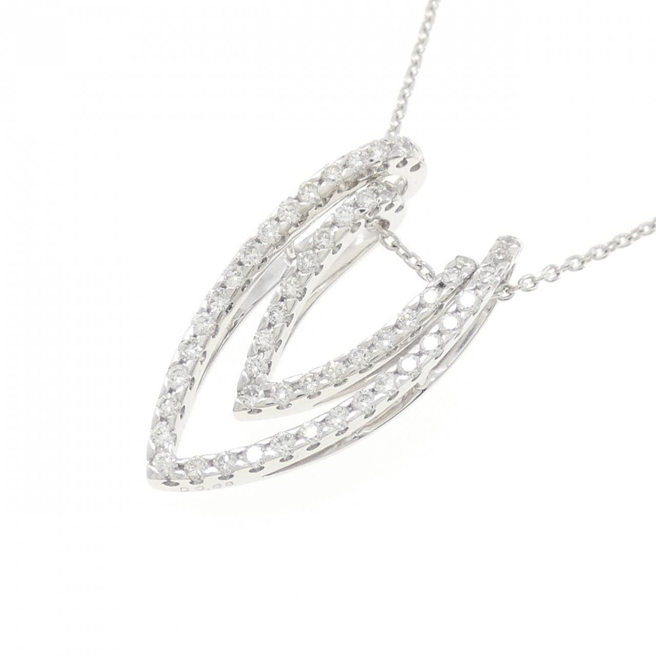 K18WG 2WAY ダイヤモンド ネックレス 0.68CT