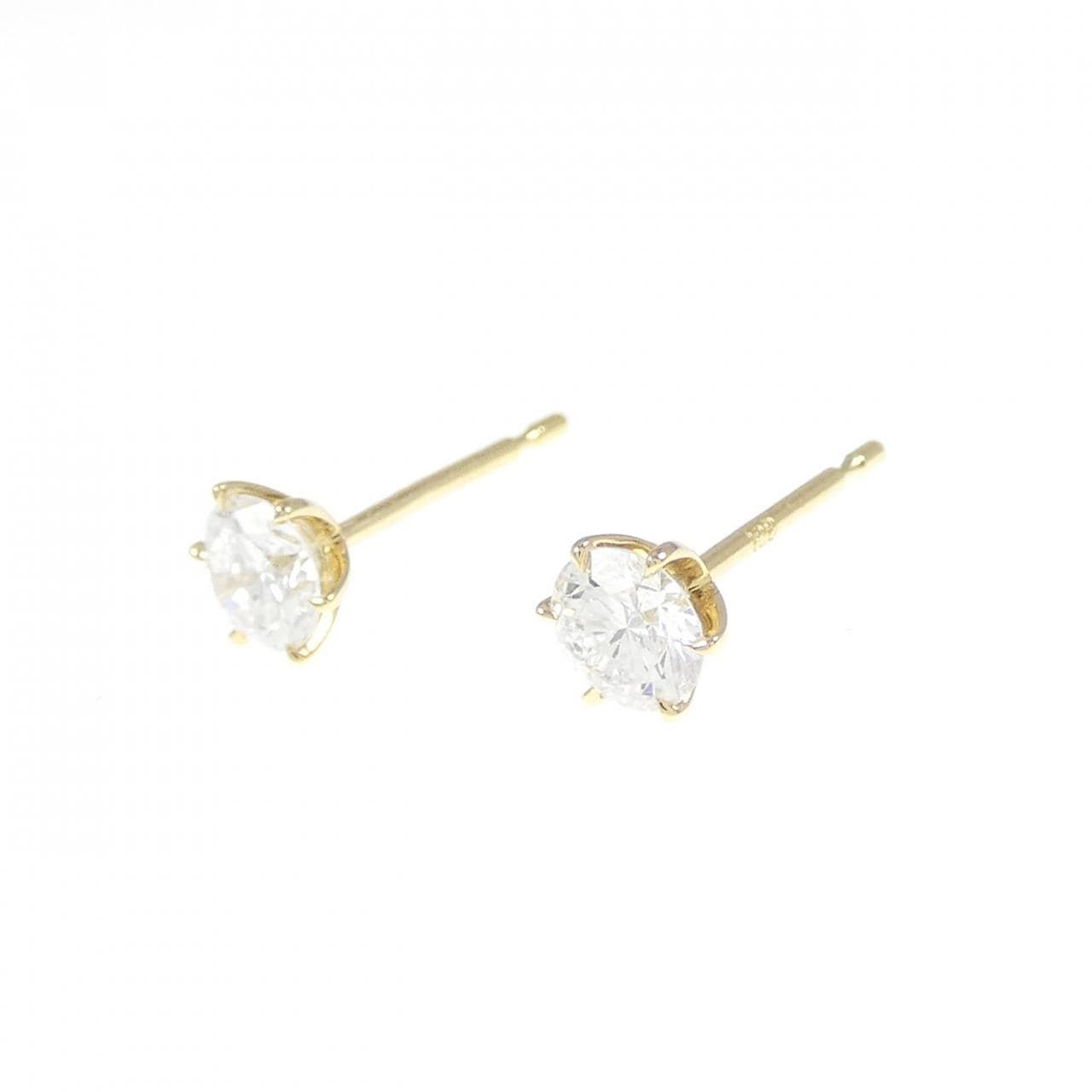 [再加工款] K18YG/ST鑽石耳環 0.308CT 0.338CT D SI2 VG-GOOD