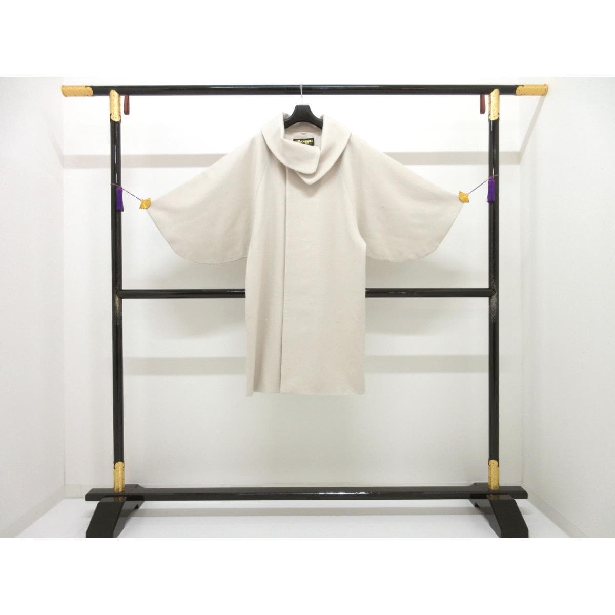 【新品】お洒落コート　カシミヤ混　ロール衿