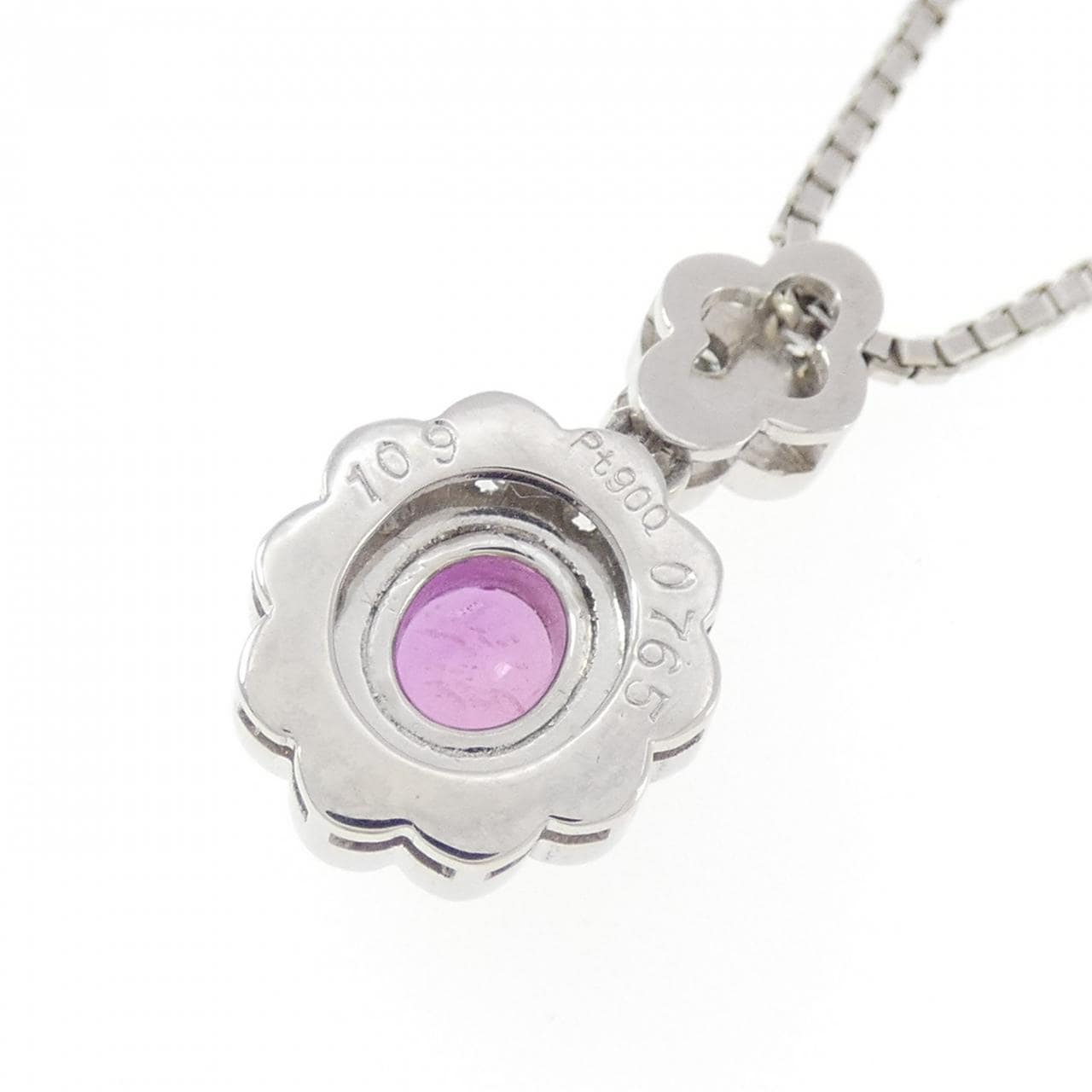 PT900/PT850  フラワー サファイヤ ネックレス 1.09CT