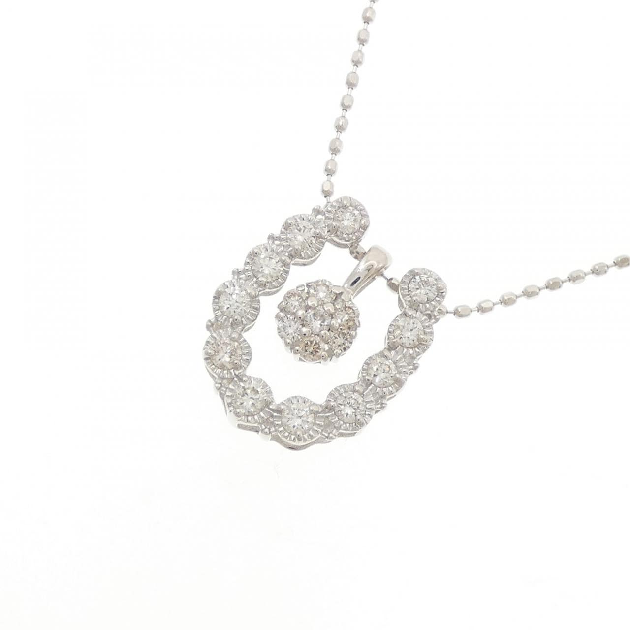 K18WG 2WAY ダイヤモンド ネックレス 0.08CT
