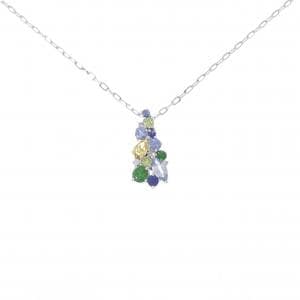 K18WG/750WG カラーストーン ネックレス