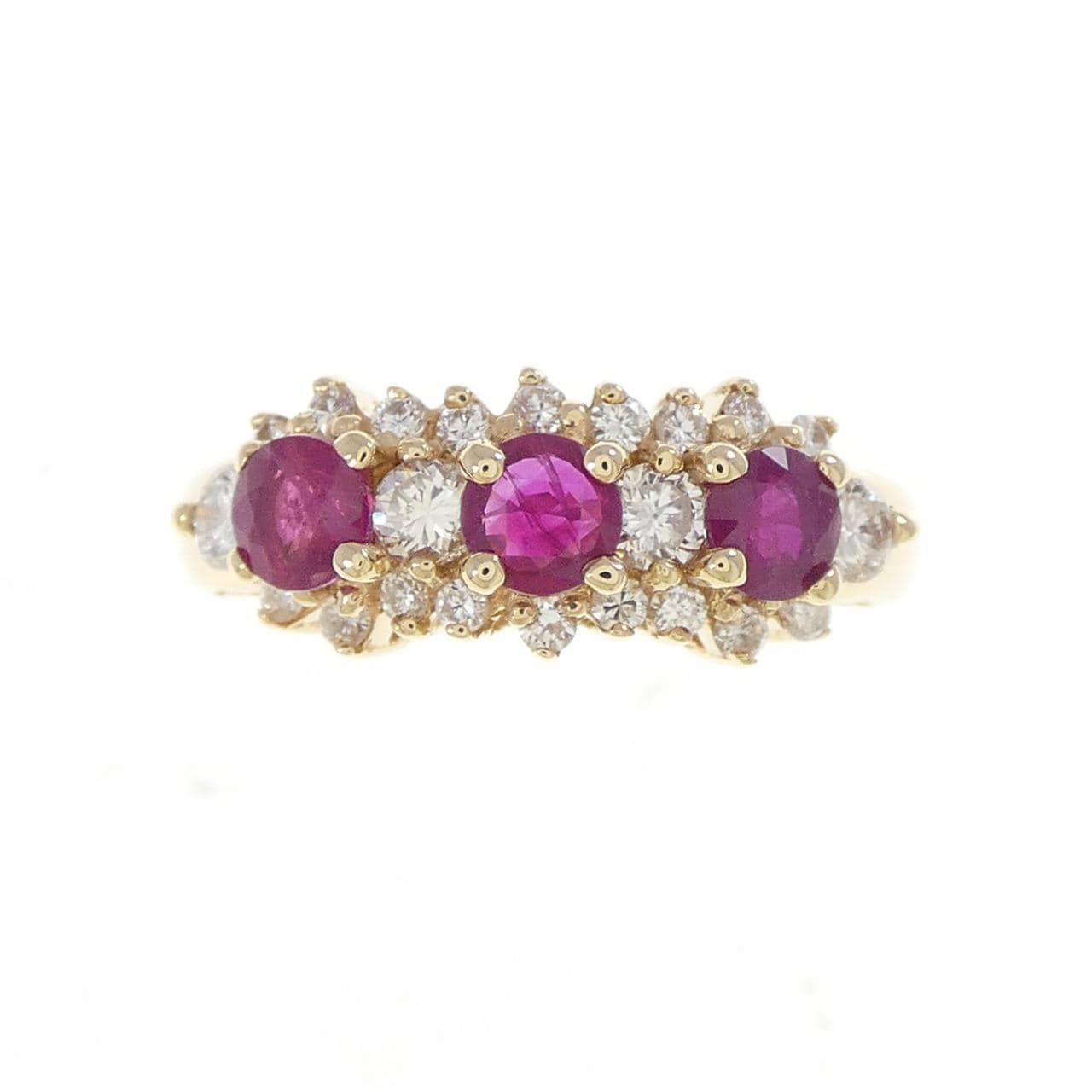 18KYG ルビー リング 0.80CT