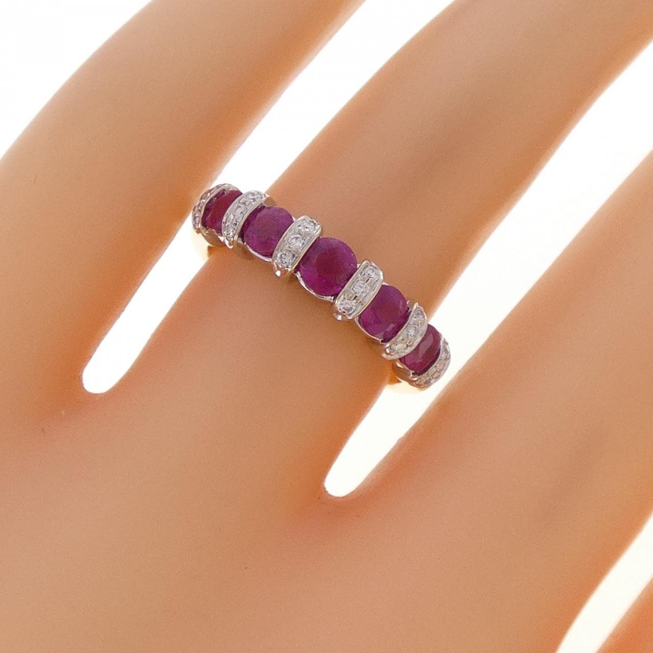 K18WG/K18YG ルビー リング 1.11CT
