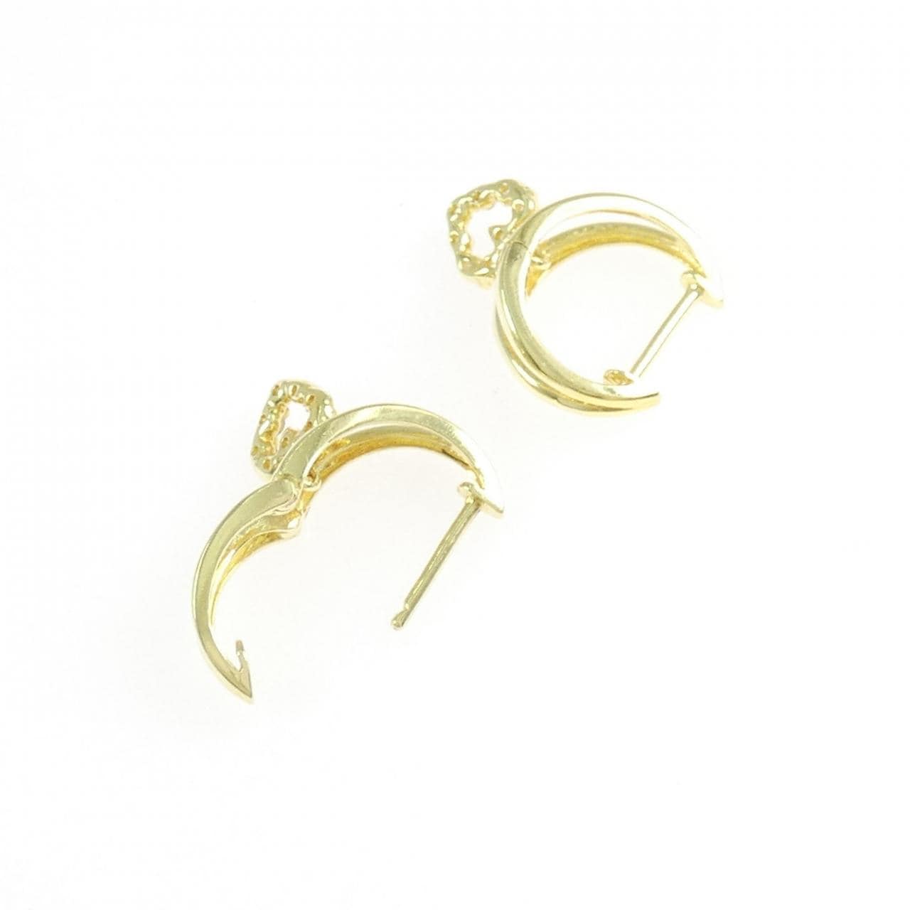 K18YG ハート ダイヤモンド ピアス 0.10CT