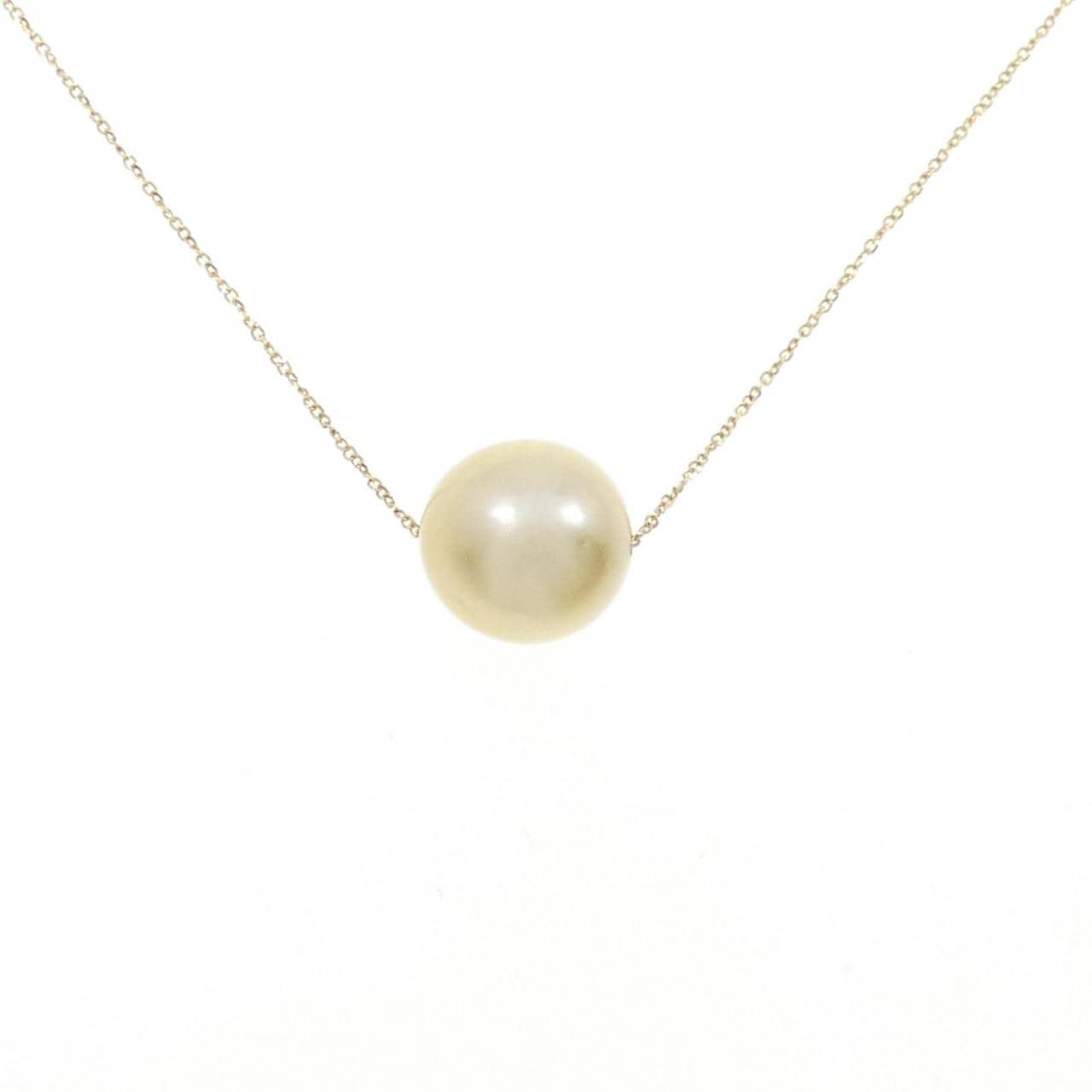 K18YG 白蝶パール ネックレス 13mm