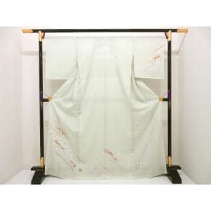 【未使用品】単衣　駒絽訪問着　友禅金彩加工