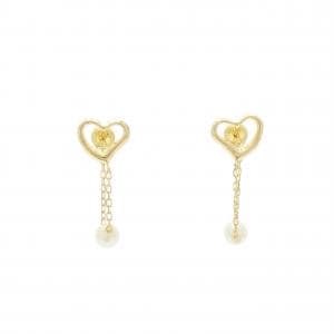 K18YG ハート アコヤパール ピアス 3.7mm