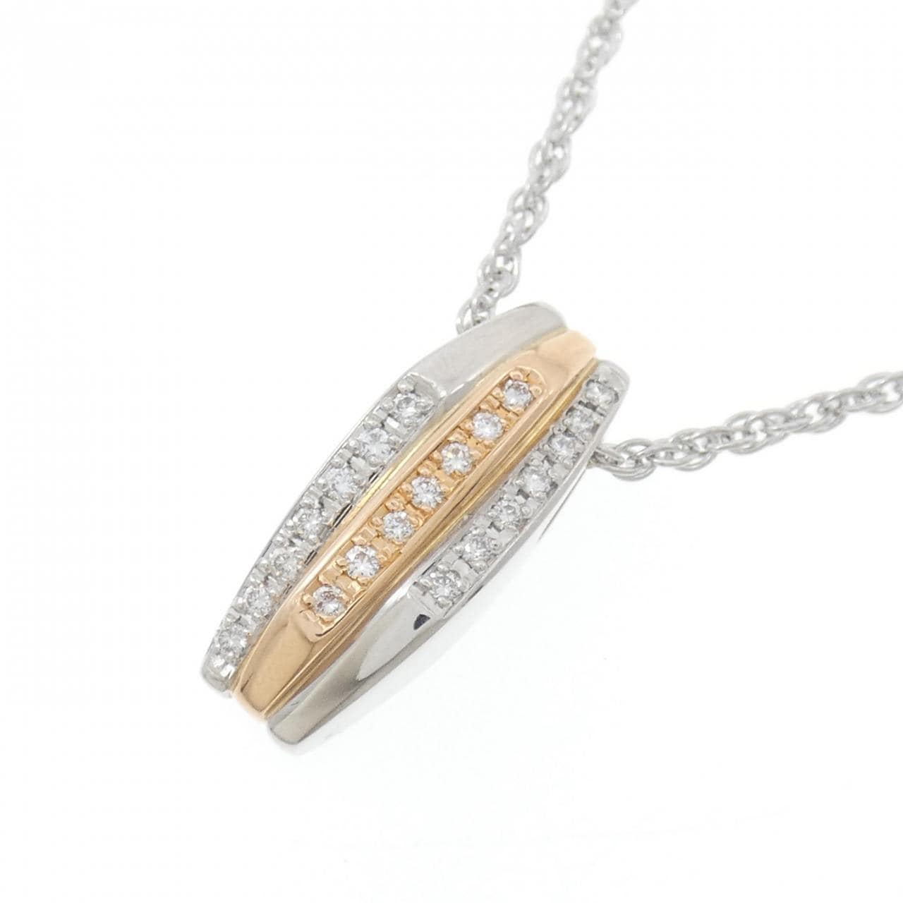 K18PG/PT900/PT850 ダイヤモンド ネックレス 0.21CT