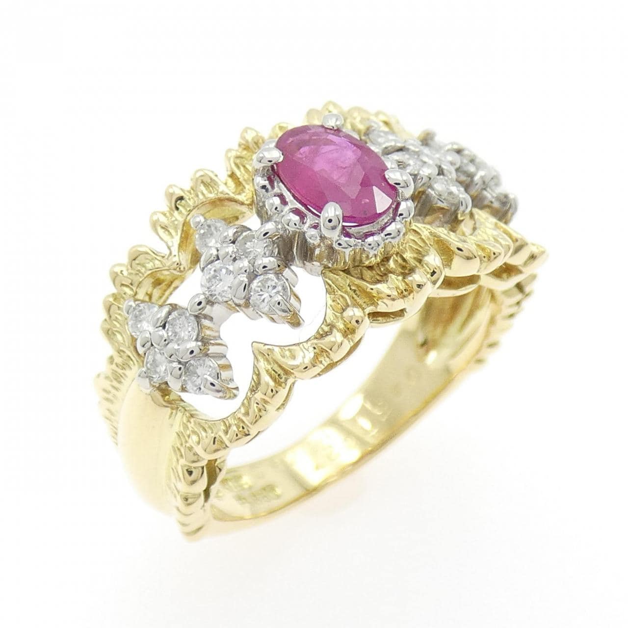 K18YG/PT850 Ruby Ring 0.45CT