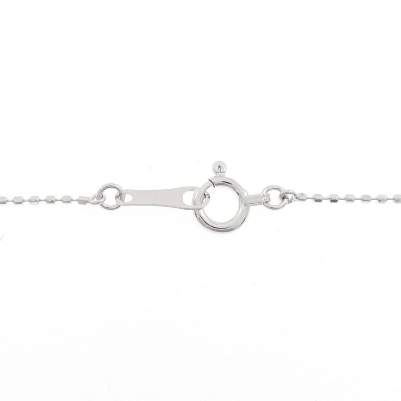 K18WG ハート×フラワー ダイヤモンド ネックレス 0.10CT