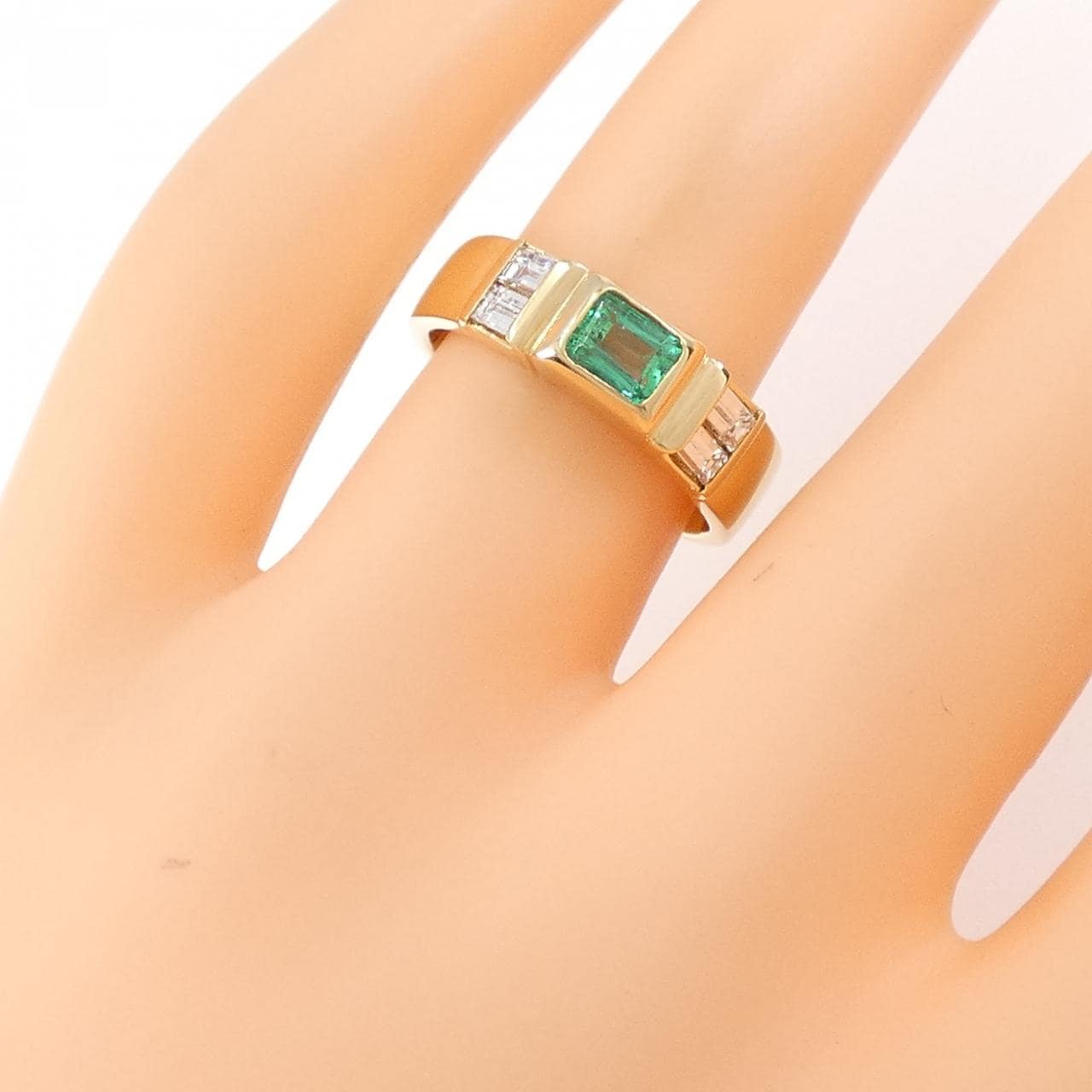 K18YG エメラルド リング 0.34CT