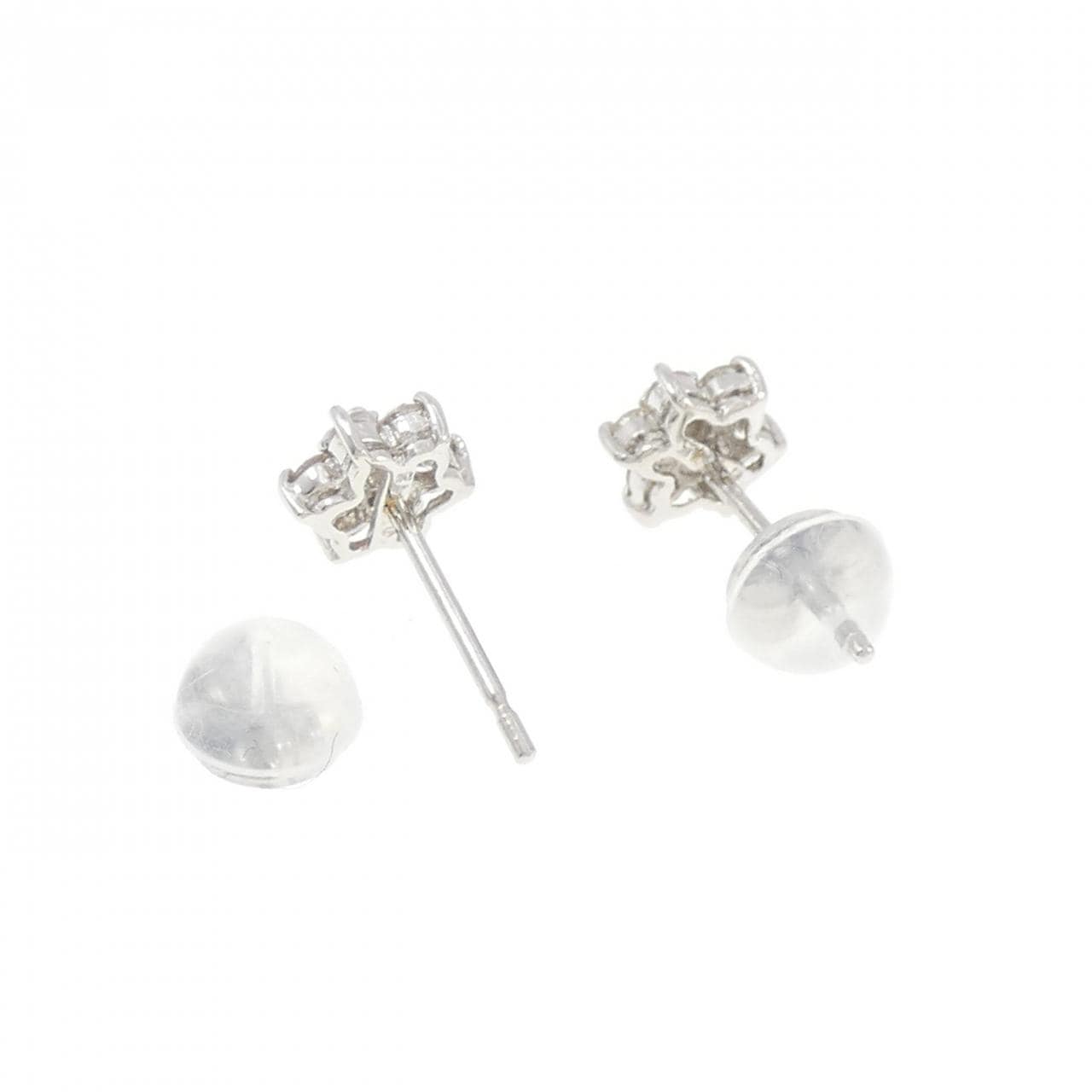 PT900 フラワー ダイヤモンド ピアス 0.30CT