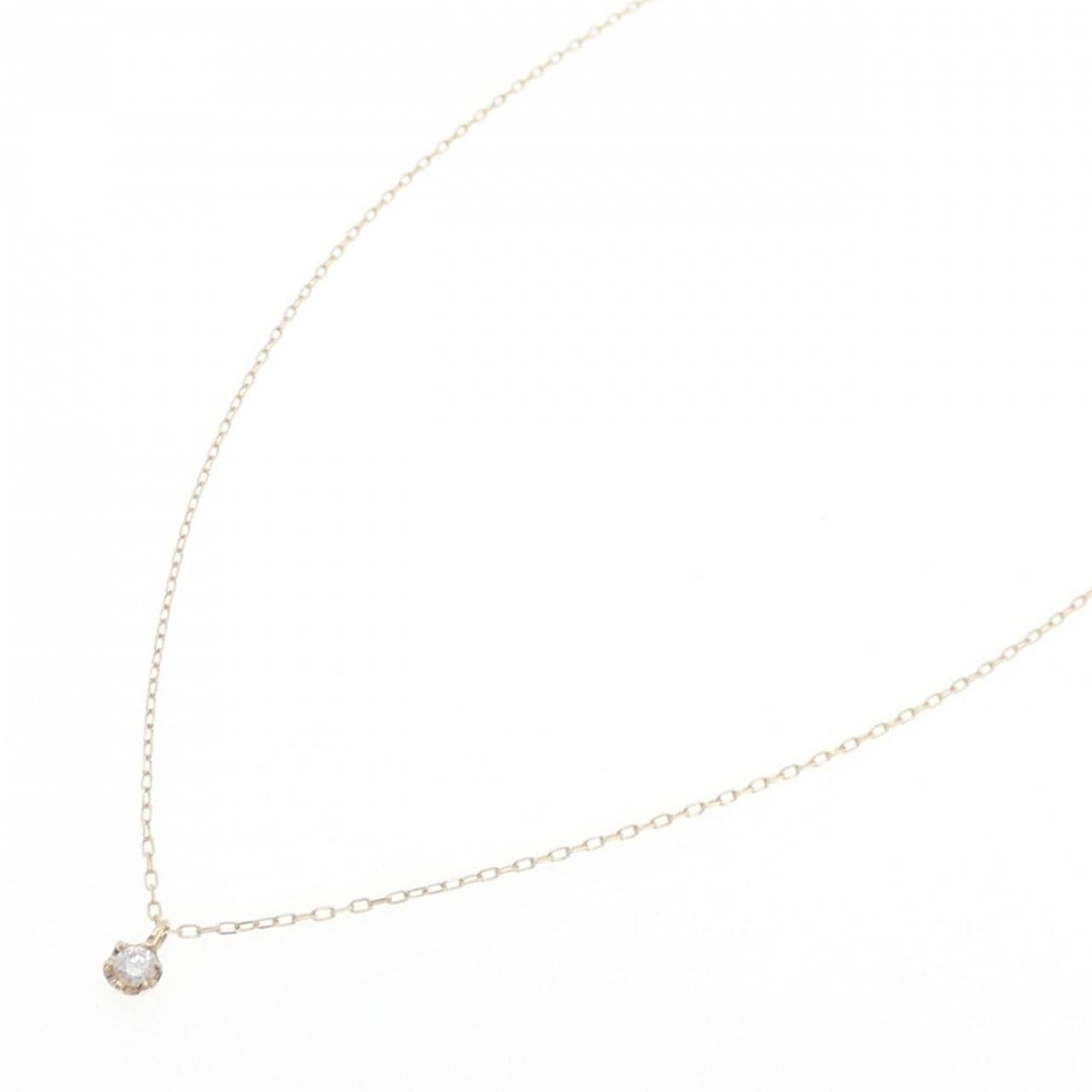 K10YG ソリティア ダイヤモンド ネックレス 0.1CT