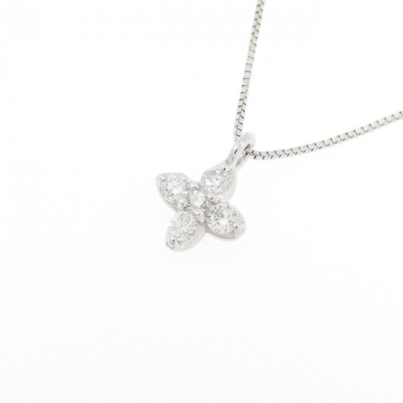 K18WG ダイヤモンド ネックレス 0.15CT