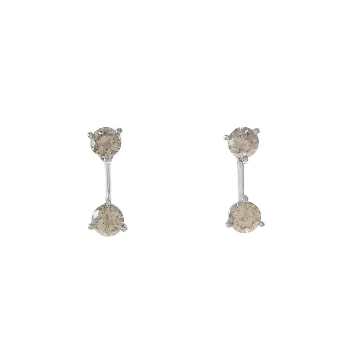 K18WG ダイヤモンド ピアス 1.00CT