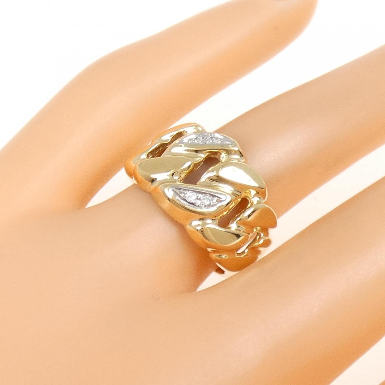 K18YG/PT Diamond ring