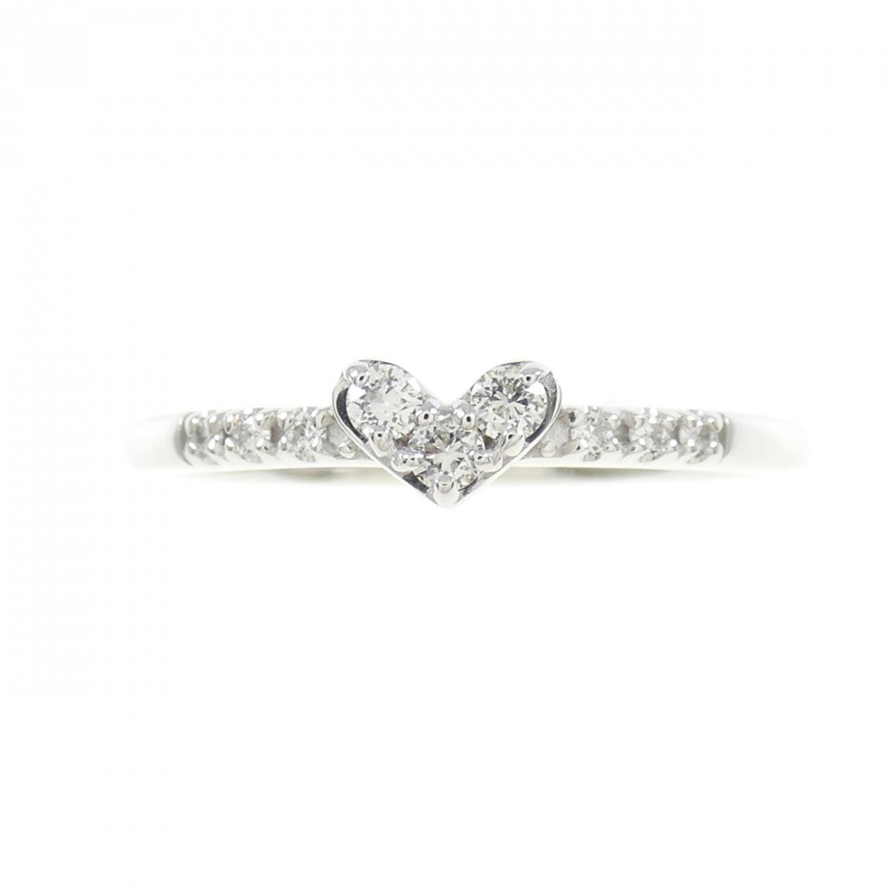 K18WG ハート ダイヤモンド リング 0.07CT