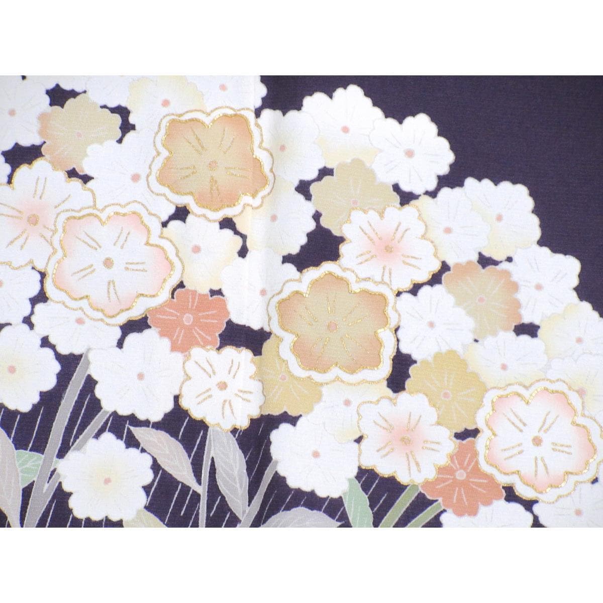 訪問着　友禅金彩加工　刺繍加工