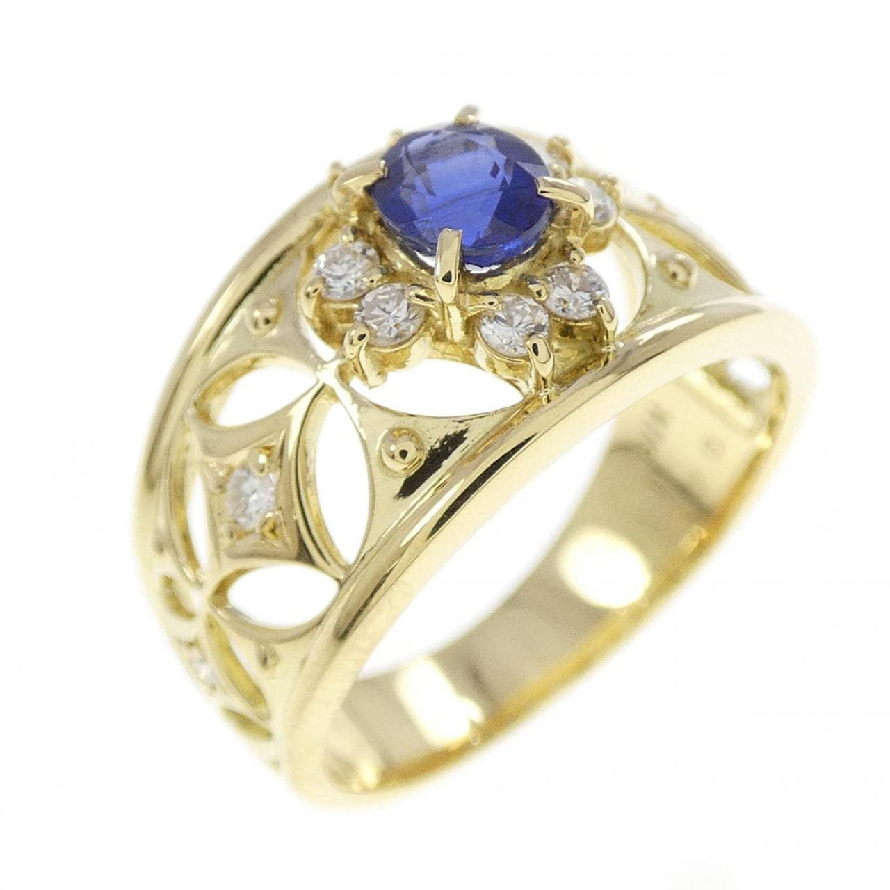 K18YG サファイヤ リング 0.44CT