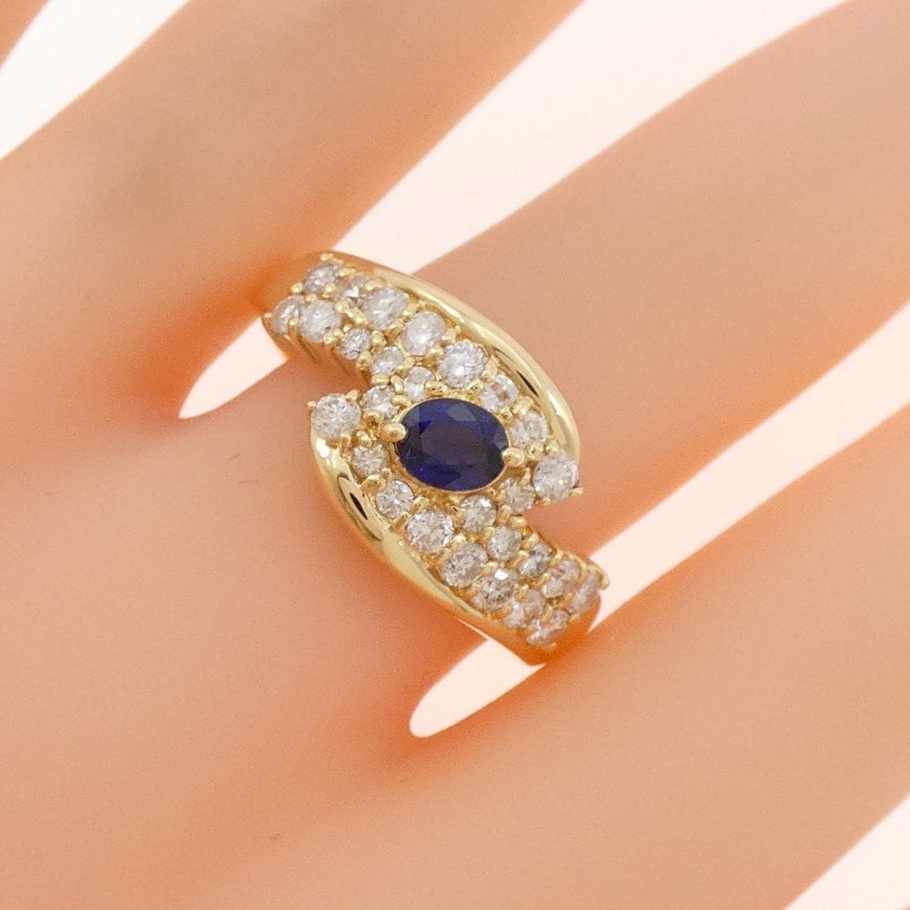 K18YG サファイヤ リング 0.44CT