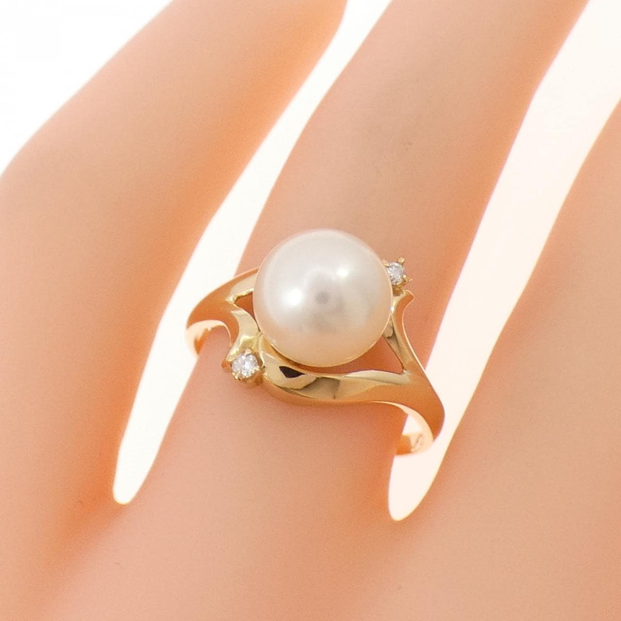 K18YG アコヤパール リング 7.8mm