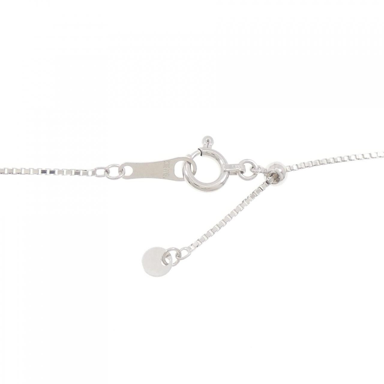 K18WG フラワー ダイヤモンド ネックレス 0.95CT
