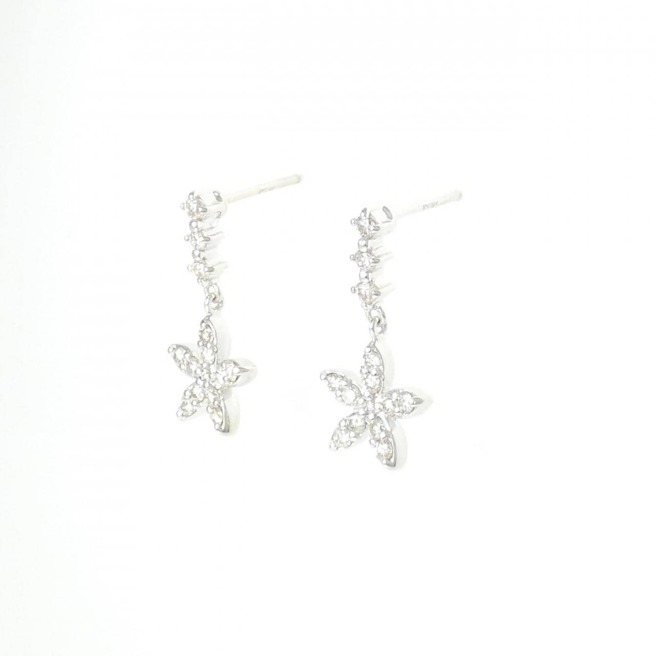 K18WG ダイヤモンド ピアス 0.42CT
