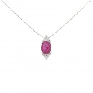 K18WG/750WG ルビー ネックレス 1.09CT