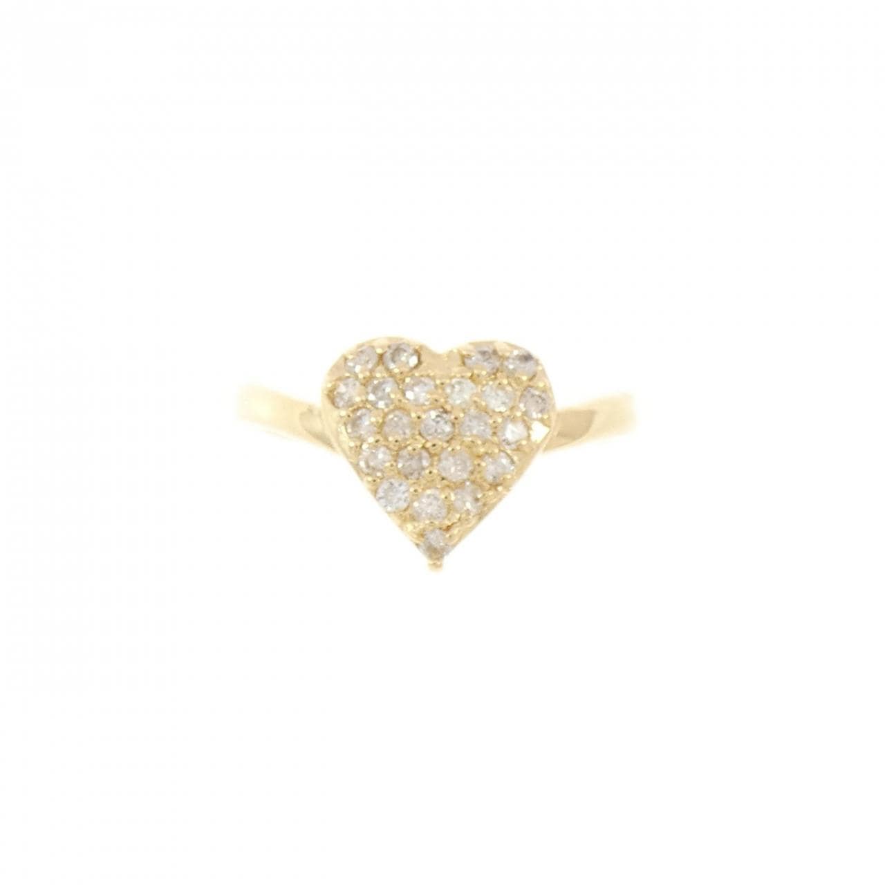 K18YG パヴェ ダイヤモンド ピンキー リング 0.21CT