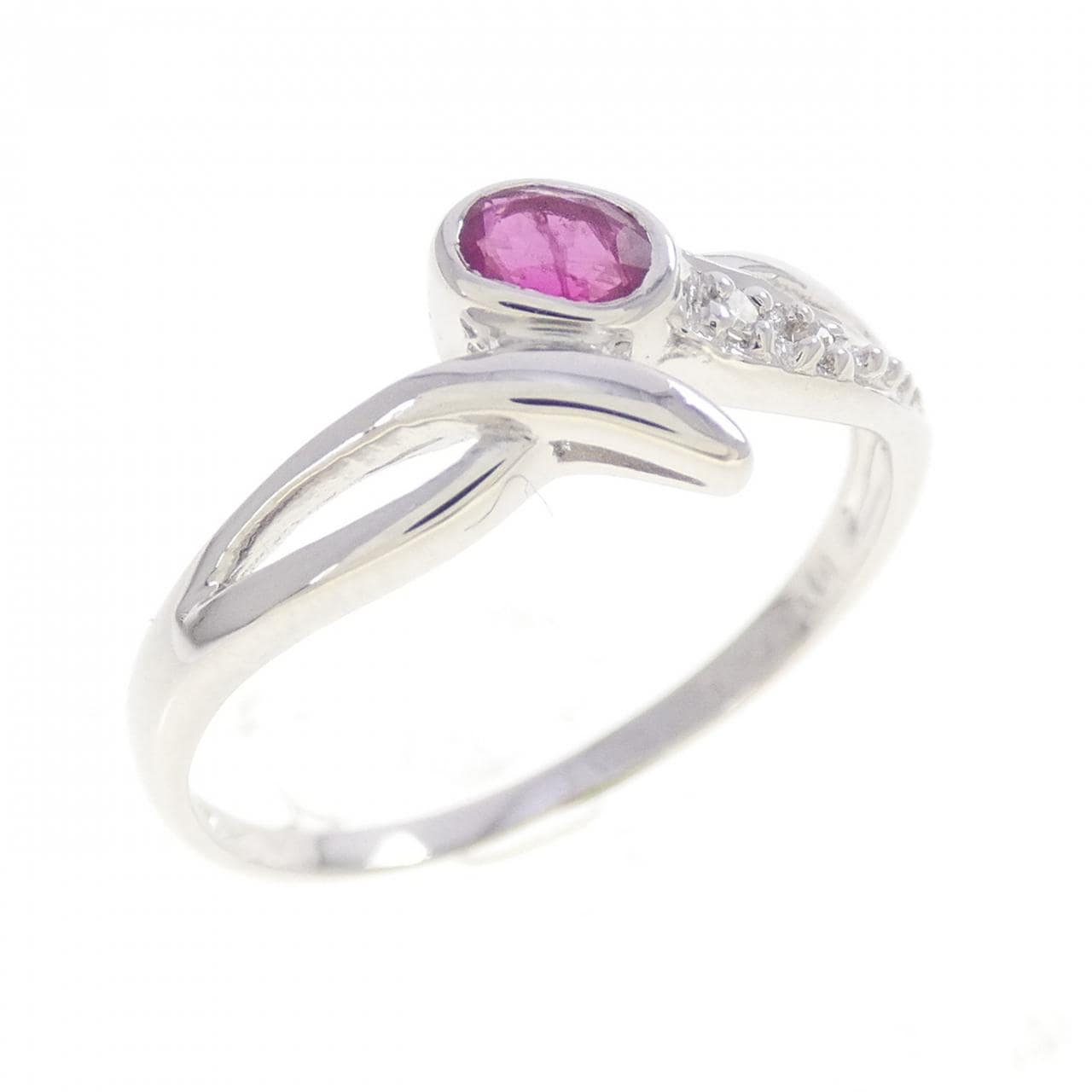 K18WG ルビー リング 0.20CT